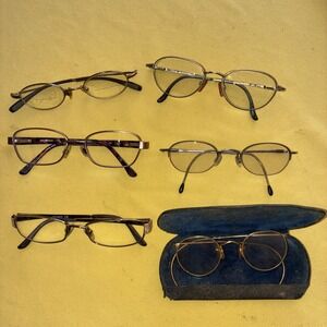 Lot Of Vtg Eye Glass Frames 7 With Lenses All Different Brands One Nike Very Old